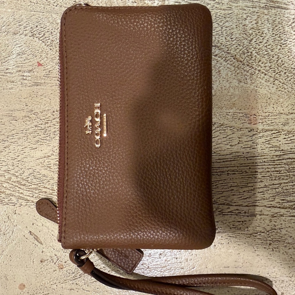 Coach Tan Leather Wristlet